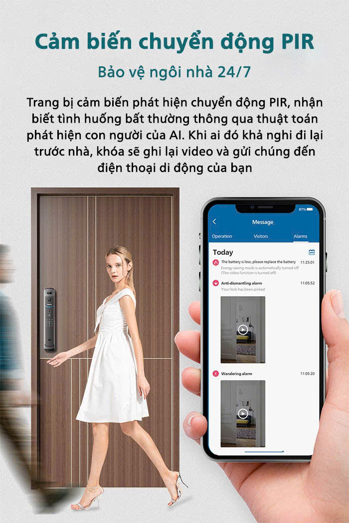 Khóa vân tay cửa gỗ Philips DDL709-7HWS FaceID 3D