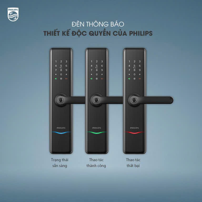 Khóa vân tay cửa gỗ cao cấp Philips 7300