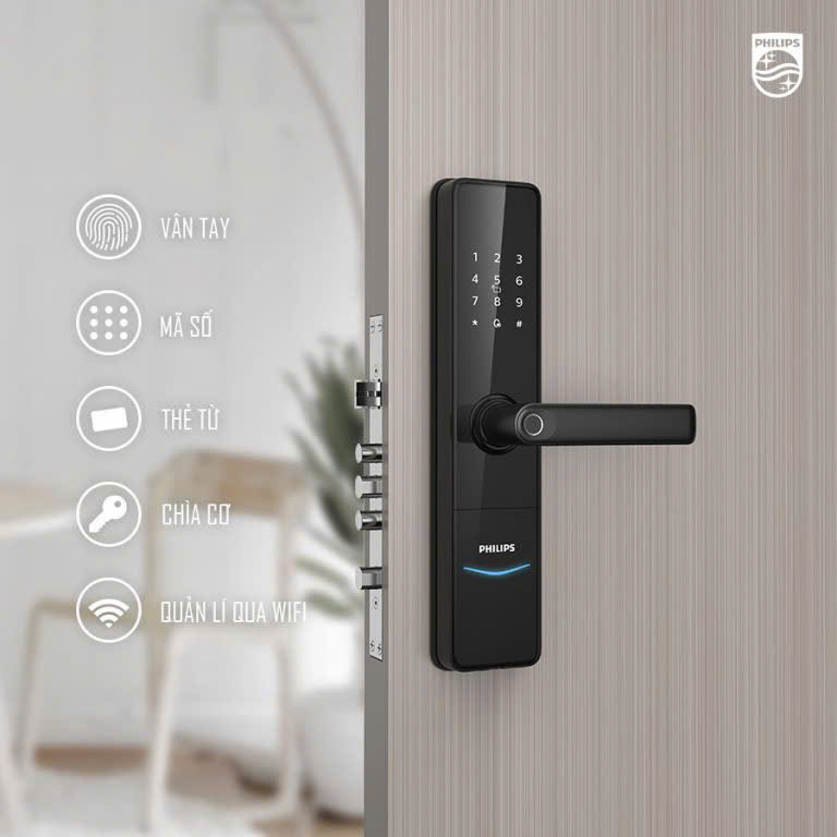 Khóa vân tay cửa gỗ Philips DDL603E