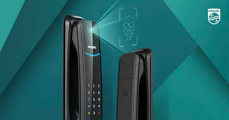 Khóa vân tay cửa gỗ Philips DDL702-8HWS FaceID 3D