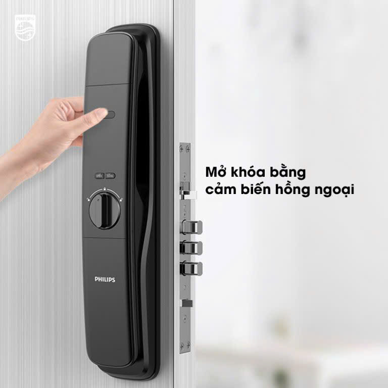 Khóa vân tay cửa gỗ Philips DDL702-8HWS FaceID 3D