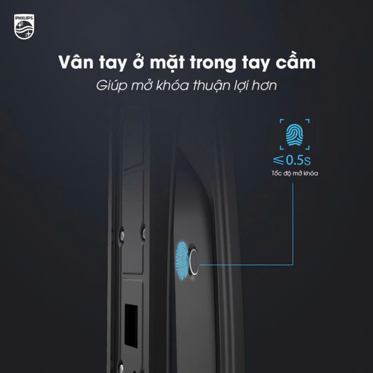 Khóa vân tay cửa gỗ Philips DDL702-8HWS FaceID 3D