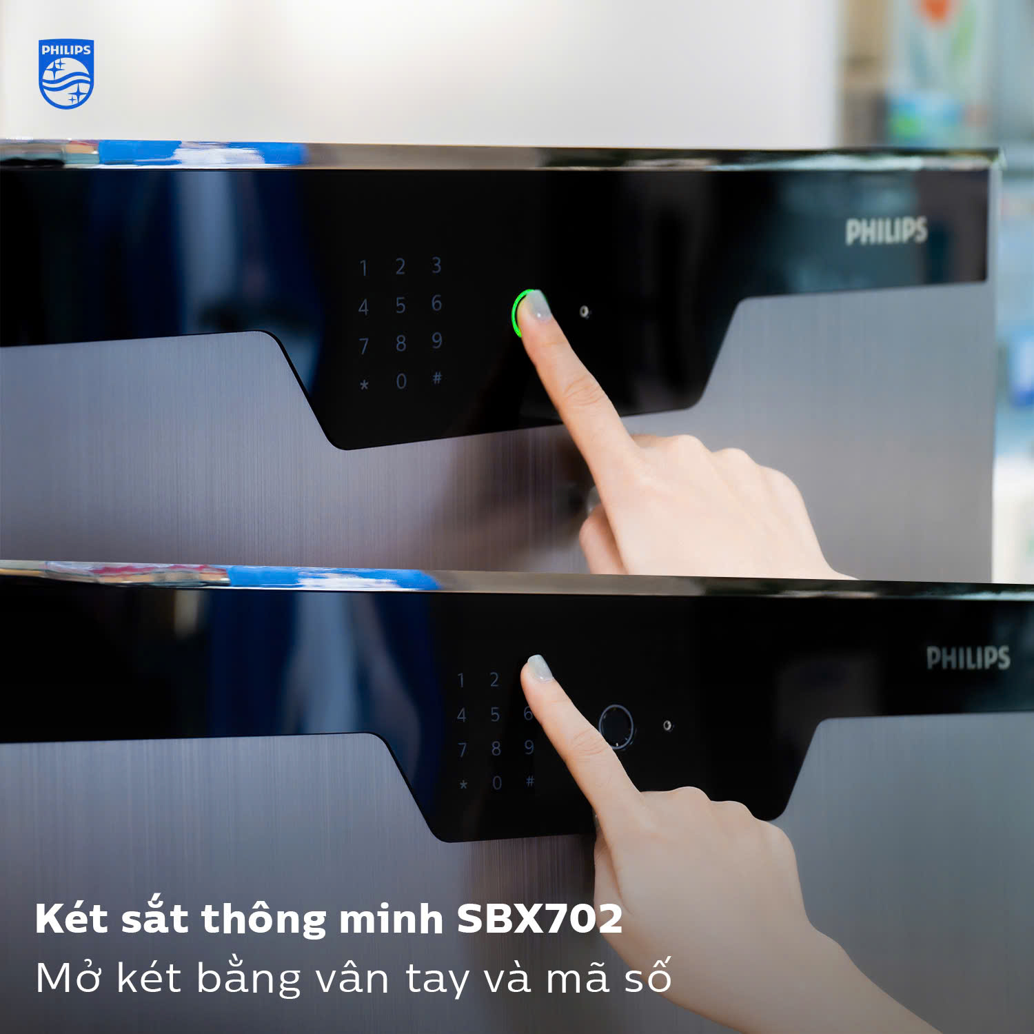 Két sắt thông minh philips SBX702-CBX