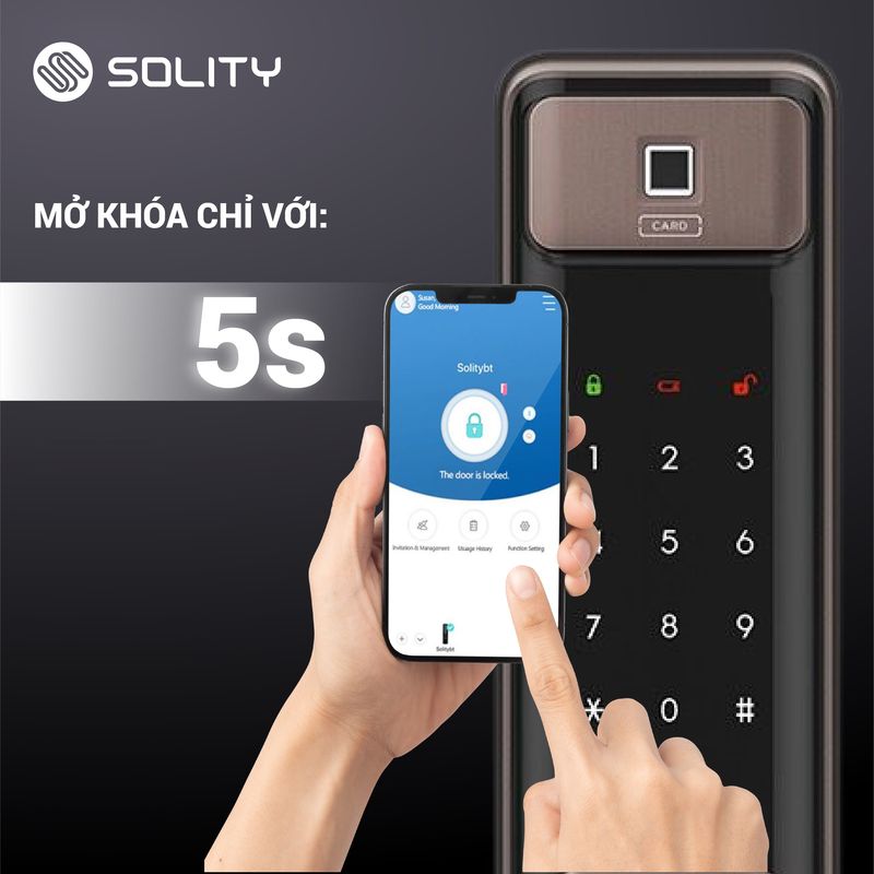 Khóa cửa điện tử vân tay Solity GSP-2000BK