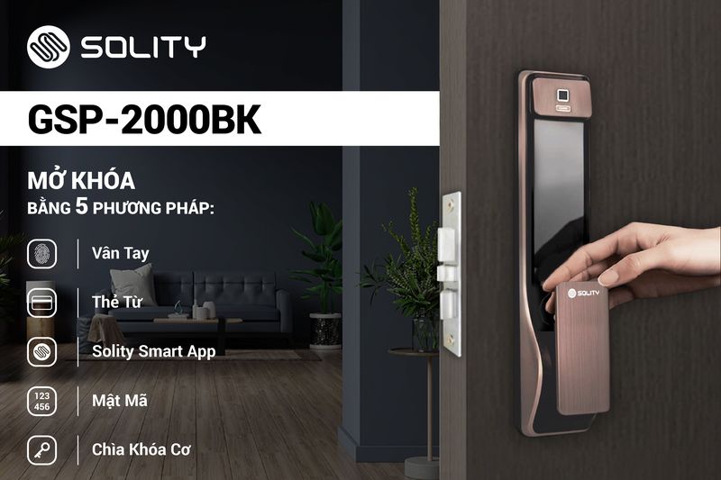 Khóa cửa điện tử vân tay Solity GSP-2000BK