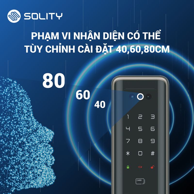 Khóa cửa điện tử nhận diện khuôn mặt Solity GP-6000BAK