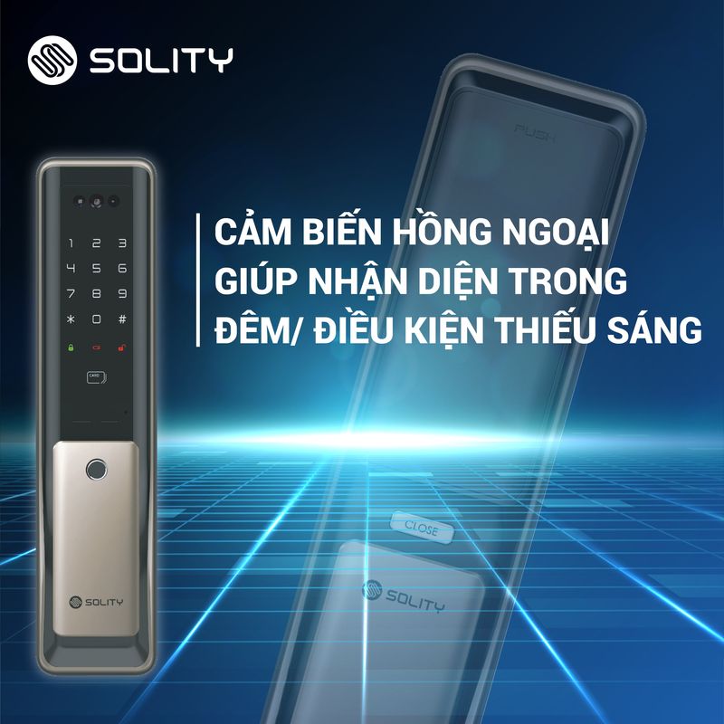 Khóa cửa điện tử nhận diện khuôn mặt Solity GP-6000BAK