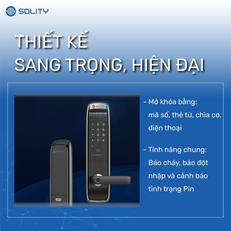 Khóa cửa điện tử vân tay Solity GM-6000BK