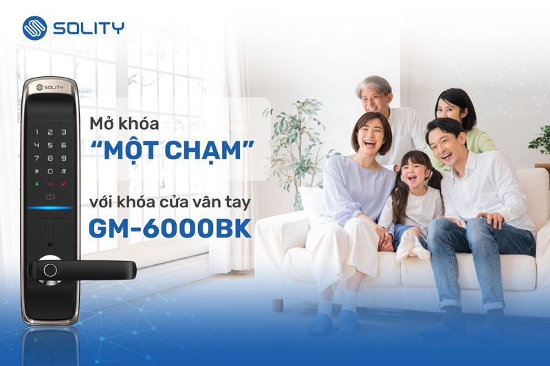 Khóa cửa điện tử vân tay Solity GM-6000BK