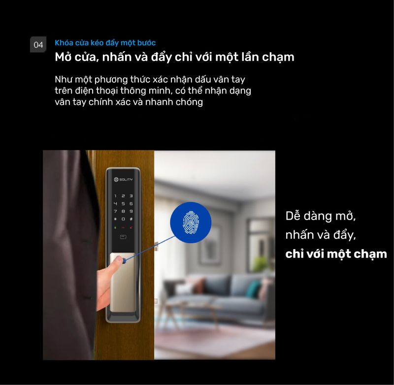 Khóa cửa điện tử vân tay Solity GP-6000BK