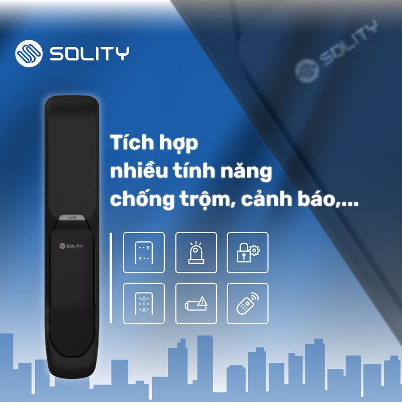 Khóa cửa điện tử vân tay Solity GP-3000BK