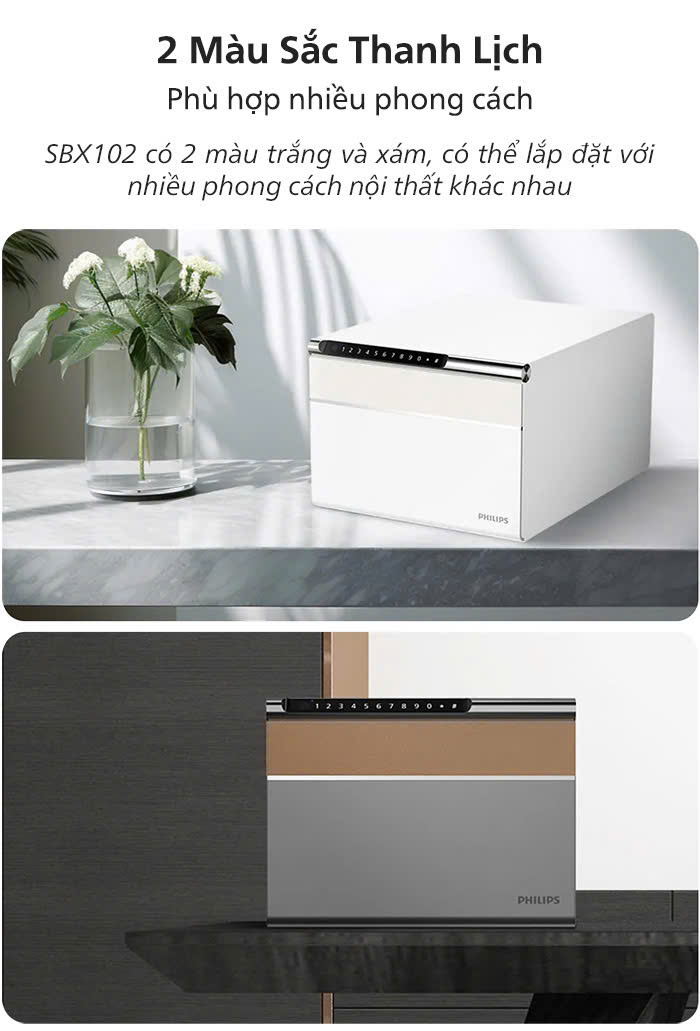 Két sắt thông minh mini Philips SBX102